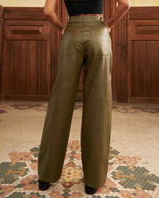 GREEN LEATHER OVER PANTS