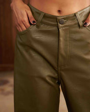 GREEN LEATHER OVER PANTS