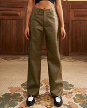GREEN LEATHER OVER PANTS