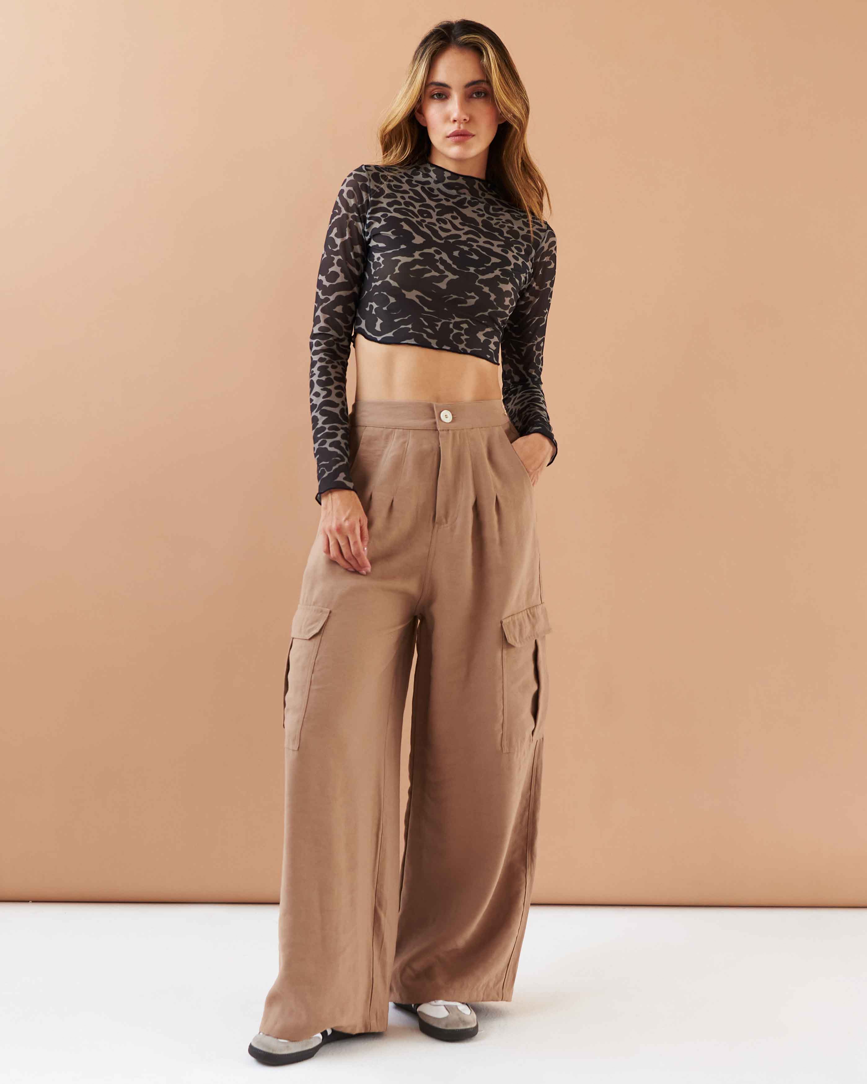 BROWN WIDE LEG PANTS