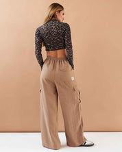 BROWN WIDE LEG PANTS