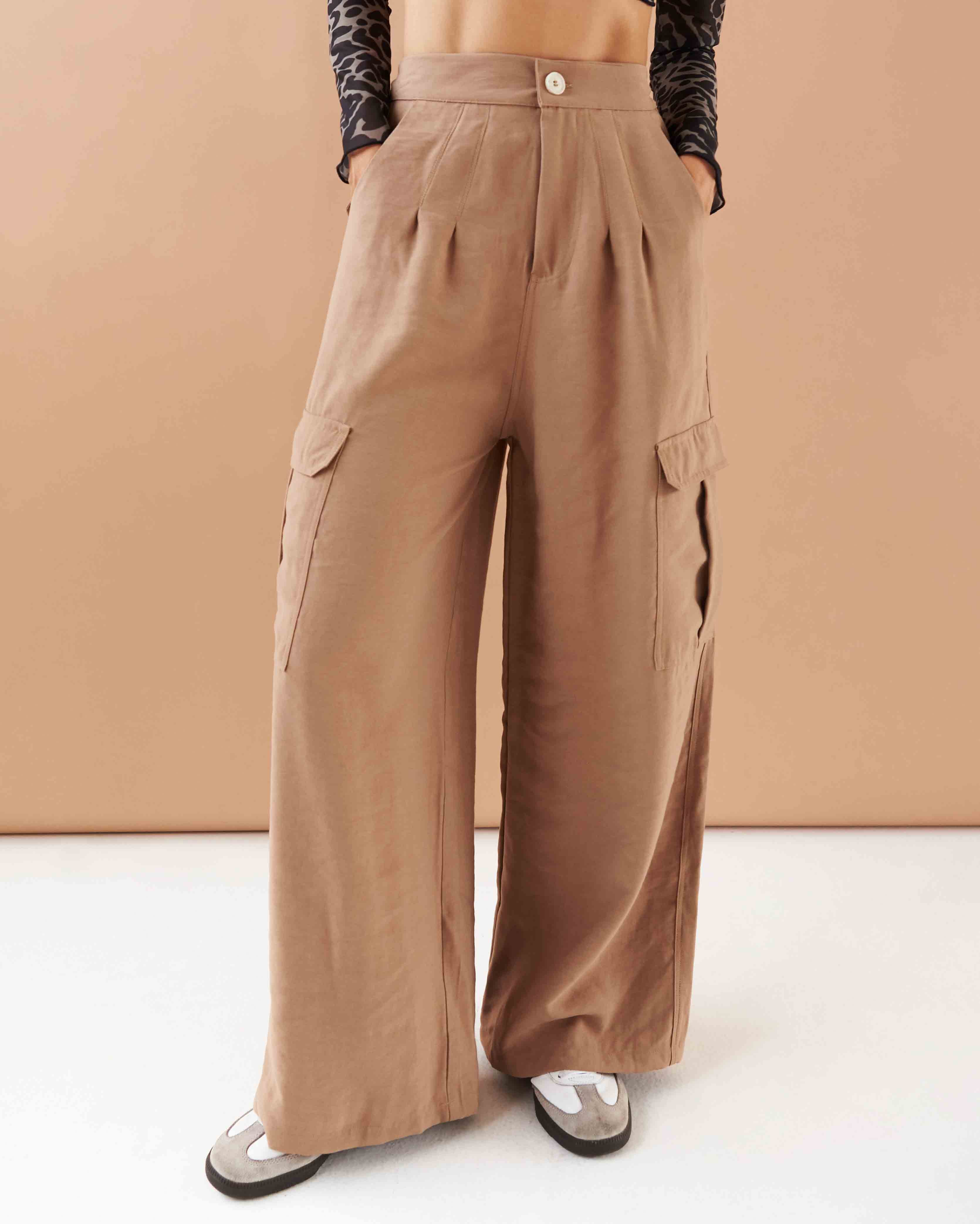BROWN WIDE LEG PANTS