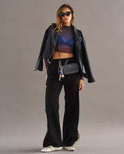 BLACK TRACK PANTS